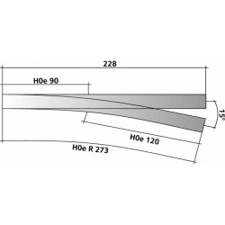 H0e odbočka pravá ze splítky H0/H0e