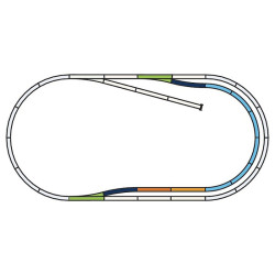 H0 - kolej s podložím -set C-