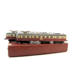 H0 - souprava železničního vozu tmavěčervená/béžová