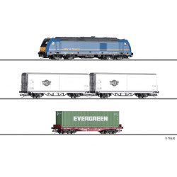 TT - startovací set s motorovou lokomotivou a nákladními vozy MAV ep.IV